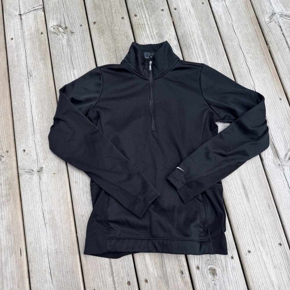 Nike Golf Tour Performance Therma-FIT Quarter Zip Pullover Black Womens Small